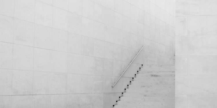 photography of white concrete stairs